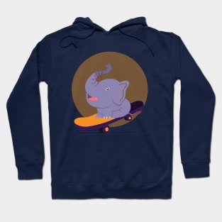 Blue baby elephant skateboarding Hoodie